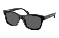 CHANEL Plastic Square Sunglasses Women's Black