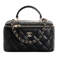 CHANEL Lambskin Box Bag, Shoulder Bag, Crossbody Bag Women's Black