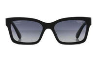 CHANEL Acetate Square Sunglasses Women's Black