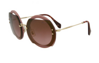 MIU MIU Acetate Round Sunglasses Women's Brown