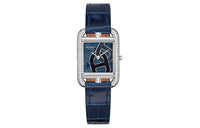 HERMES Wrist Watch Quartz Movement Crocodile Leather Strap 31mm Blue Dial Women's Watch