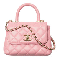 CHANEL Grained Calfskin Shoulder Bag, Crossbody Bag, Handbag Regular Women's Pink