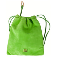 MIU MIU Suede Clutch Women's Green Apple Green