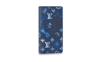 LOUIS VUITTON Summer Brazza Grain Leather Wallet Regular Men's Blue