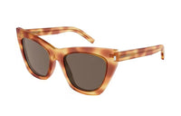 SAINT LAURENT Acetate Plastic Cat Eye Sunglasses Women's Tortoiseshell