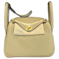 HERMES Lindy Clemence Leather Shoulder Bag Crossbody Bag Mini Women's 8Q BEIGE MARFA Marfa Mi