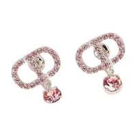 DIOR Palladium-Plated Earrings Women's Pink