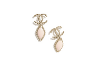 CHANEL Metal Earrings Women's Pink