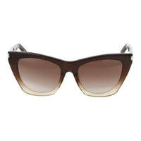 SAINT LAURENT Acetate Plastic Cat Eye Sunglasses Women's Brown