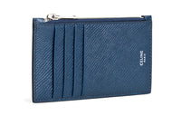 CELINE Cow Leather Card Holder Men's Navy