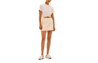 HERMES Leather Short Skirts Women's White
