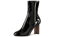 LOUIS VUITTON Silhouette Ankle-Length Boots Women's Black