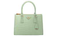 PRADA Galleria Killer Bag Crocodile Leather Shoulder Bag Crossbody Bag Handbag Medium Size Women's Light Green