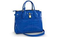 LOUIS VUITTON CITY STEAMER Crocodile Leather Shoulder Bag Women's Blue