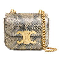 CELINE Python Skin Shoulder Bag Mini Women's Natural