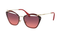 MIU MIU Acetate Irregular Shape Sunglasses Women's Brown