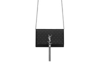 SAINT LAURENT Leather One Shoulder Crossbody Clutches Women's Black