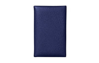 HERMES Calvi Goatskin Card Holder Women's Ink Blue