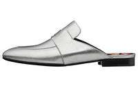HERMES Catena Casual Single Shoes Women's Silver Gray