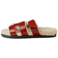 HERMES Chypre Slide Slippers Women's Red