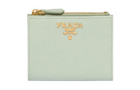 PRADA Saffiano Leather Wallet Mini Women's Green