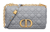 DIOR Caro Soft Cow Leather Chain Bag, Shoulder Bag, Crossbody Bag Medium Size Women's Gray