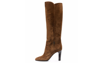 SAINT LAURENT Logo-plaque Suede Boots