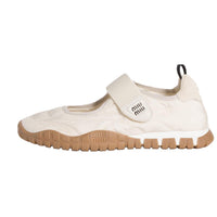 MIU MIU Tyre Flat Mary Jane Shoes Women's Ivory White