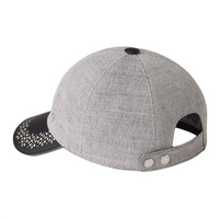 HERMES Linen Baseball Caps Women's Black/Pink