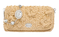 MIU MIU Raffia Crossbody Bag Shoulder Bag Women's Tan