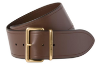 MIU MIU Brogues Logo, Pin Buckle Leather Belts Women's Ochre Brown Width 6cm