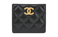 CHANEL Lambskin Wallet Women's Black