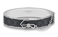 LOUIS VUITTON Canvas Metal Bangles Men's Black