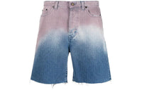 SAINT LAURENT Gradient Raw Edge Denim Shorts