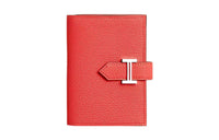 HERMES Bearn Mysore Goat Skin Card Holder Women's 0E Rose Texas Texas Pink