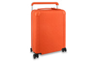 LOUIS VUITTON Leather Cow Leather Patchwork Trim Suitcase Luggage Men's Orange