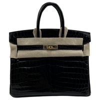 HERMES Birkin Crocodile Leather Birkin Bag Handbags Women's 89 Nior Black