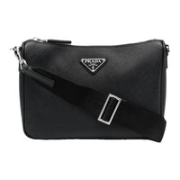 PRADA Leather Crossbody Bag, Shoulder Bag Men's Black