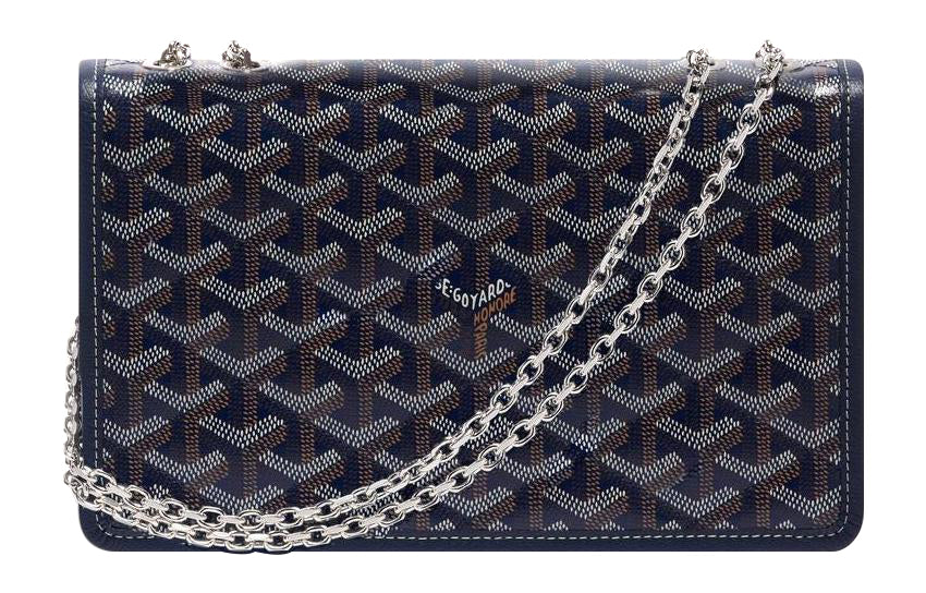 GOYARD Alexandre III Canvas With Leather Shoulder Bag Crossbody Bag Women's Marine Blue