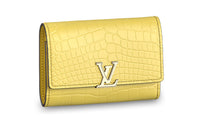 LOUIS VUITTON Capucines Crocodile Leather KapSin Wallet Women's Matte Yellow