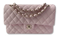 CHANEL Classic Flap CF Grained Embossed Cow Leather Shoulder Bag Crossbody Bag Medium Size Women's Pink