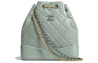 CHANEL Gabrielle Calfskin Hobo Bag Backpack Women's Green