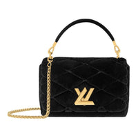 LOUIS VUITTON Suede Shoulder Bag Crossbody Bag Handbag Small Size Women's Black