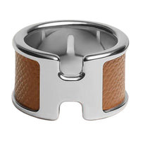 HERMES Leather Rings Women's Light Brown