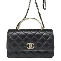 CHANEL Lambskin Shoulder Bag, Crossbody Bag, Handbag Women's Black