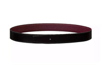 HERMES Double-Sided Solid Color Calfskin Belt Leather Women's Black/Red Width: 3.2CM