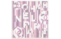 CHANEL Silk Scarves Women's Pink Purple Stripes Color Scheme