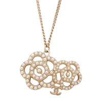 CHANEL 2016 Camellia Faux-pearl Necklace