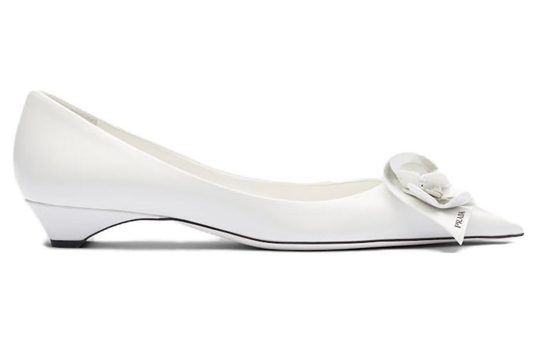 PRADA 25mm Floral-appliqué Leather Pumps