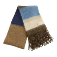 MIU MIU Wool Knit Scarves Women's Brown/Blue
